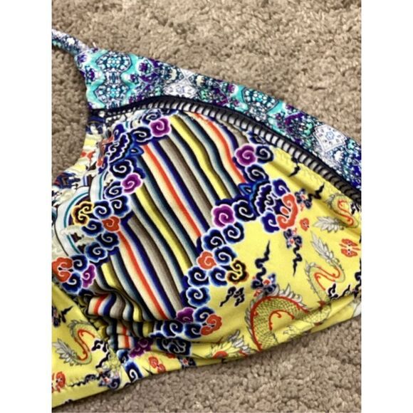 New. Nanette Lapore gold and blue dragon bikini. Small. - Picture 8 of 9